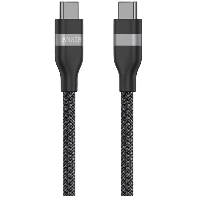 Anker USB-C to USB-C Cable (180cm, 240W, Upcycled-Braided) Black