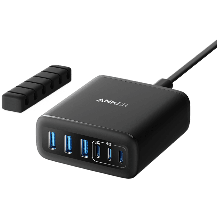 Anker Charger (112W, 6 Ports, GaN) Black