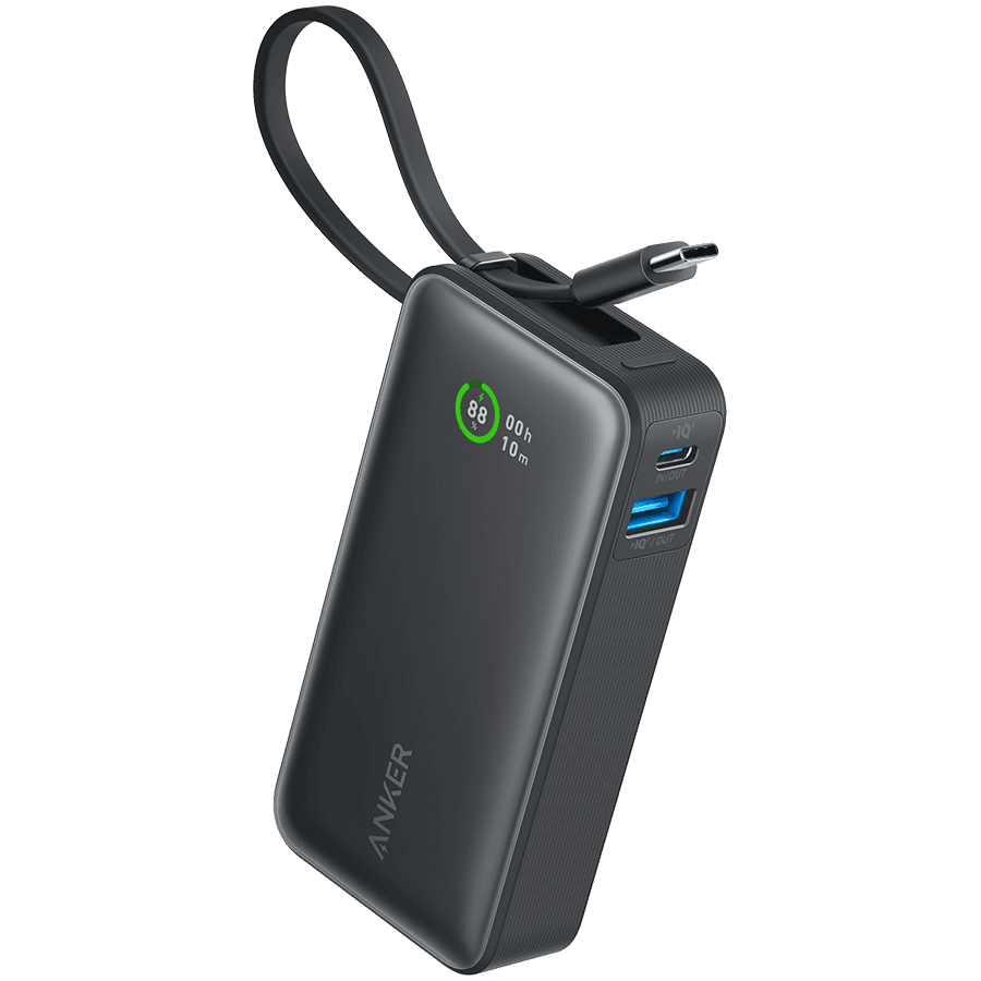 Anker Nano Power Bank(30W,Built-In USB-C Cable) Black