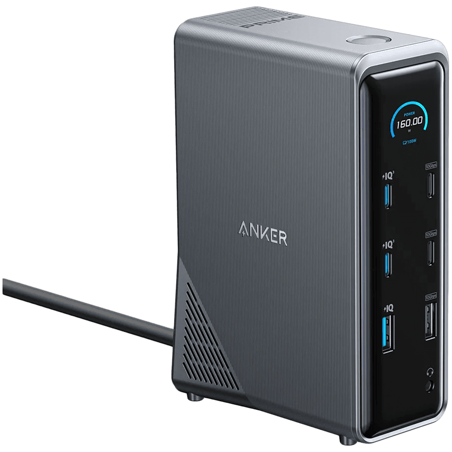 Anker Prime Charging Docking Station (14-in-1, Dual Display, 160W) Gray