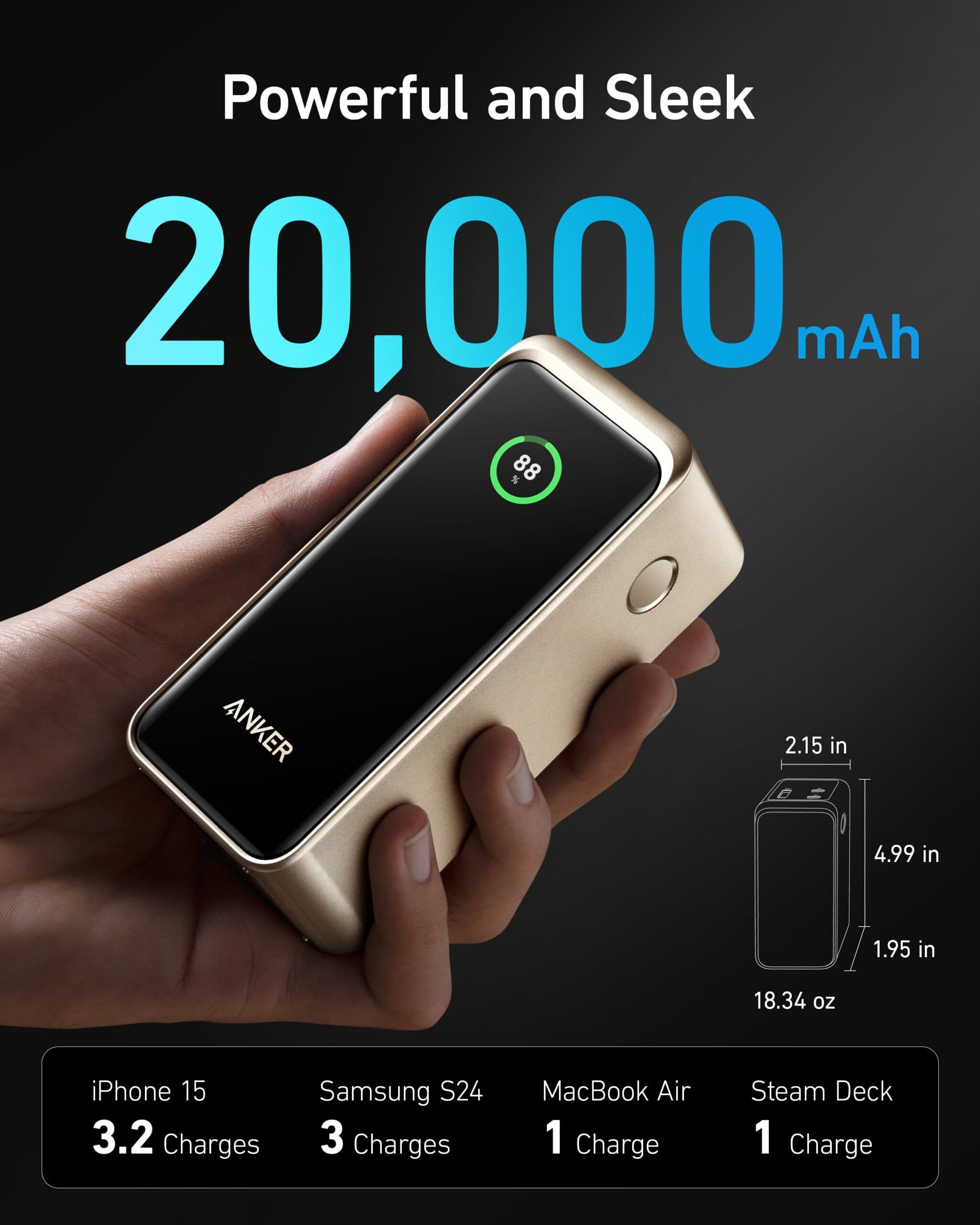 Anker Prime 20000mAh Power Bank (200W) Black - 10
