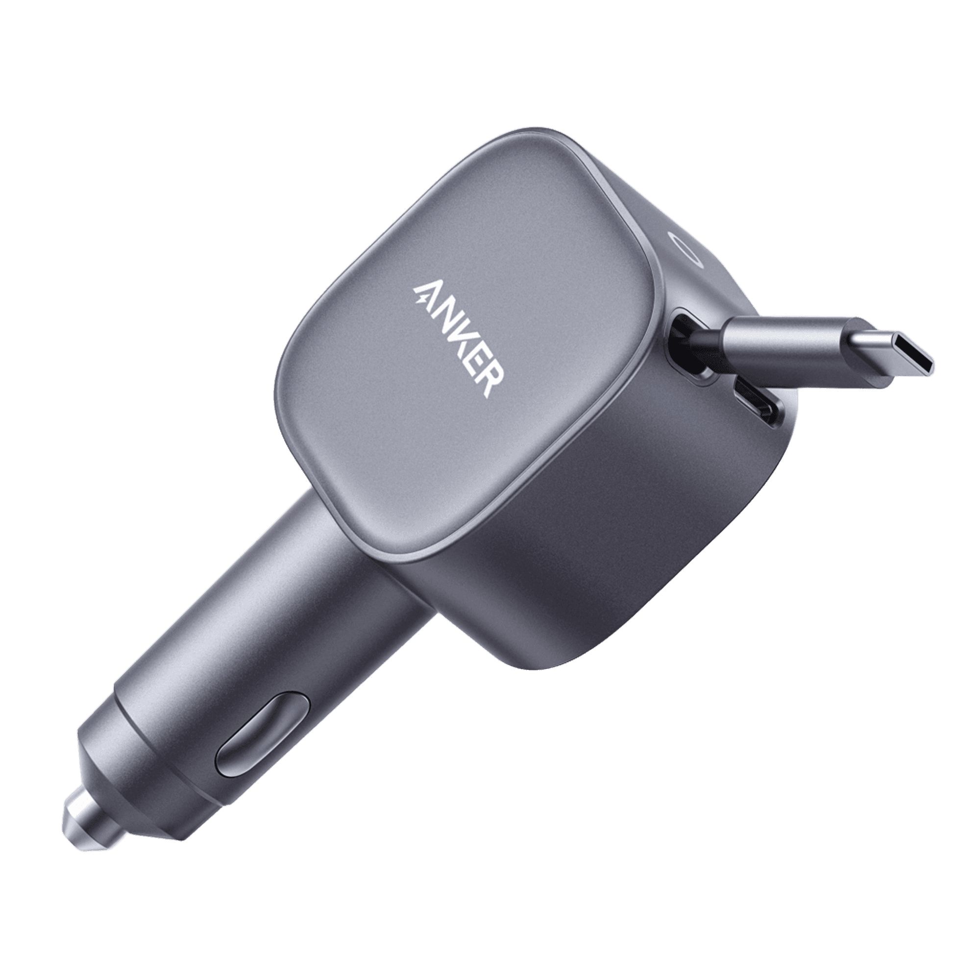 Anker Nano Car Charger (75W, USB-C Port, Built-In Retractable USB-C Cable)