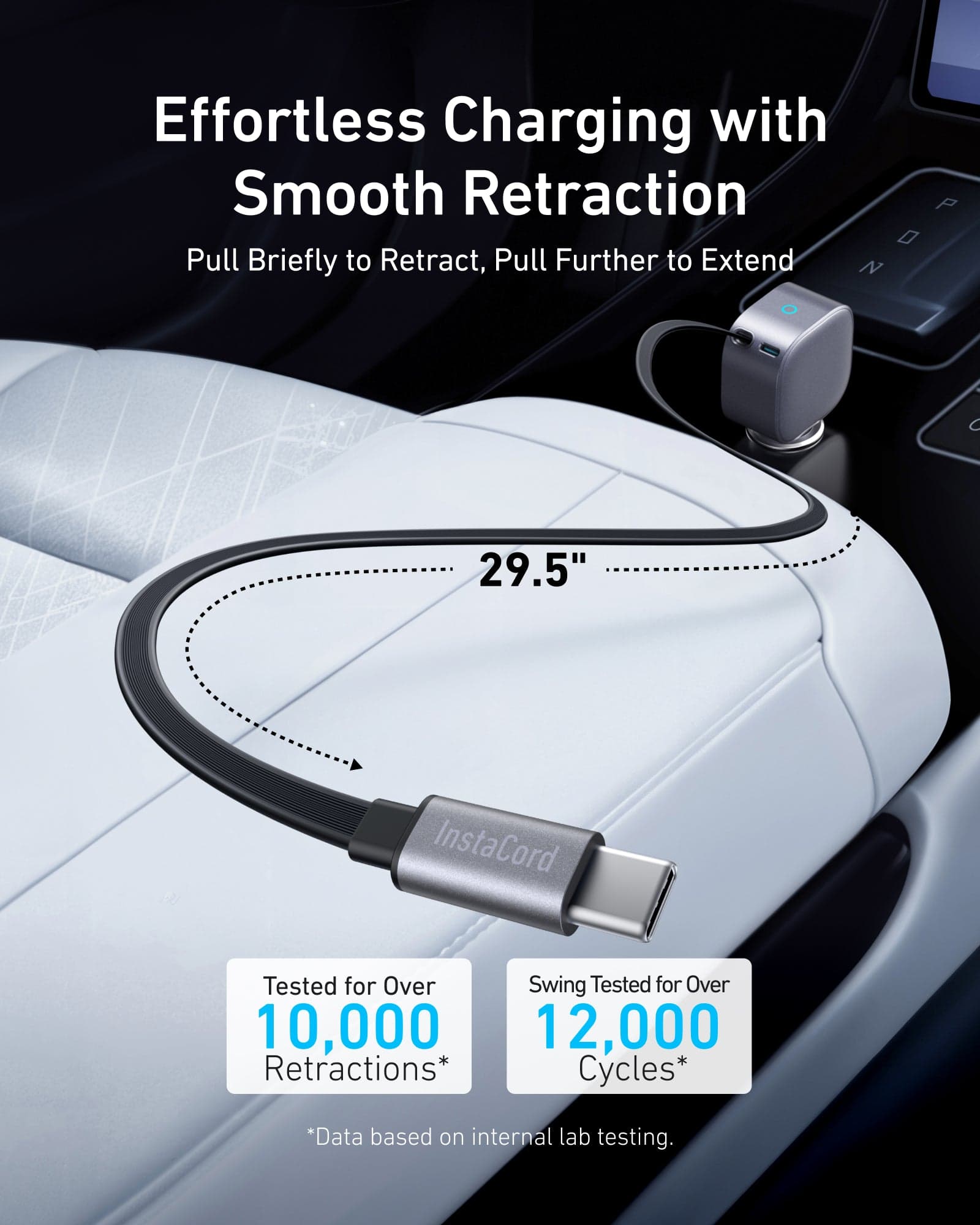 Anker Nano Car Charger (75W, USB-C Port, Built-In Retractable USB-C Cable) - 4