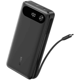 Anker Power Bank (20K, 87W, Built-In USB-C Cable) Black