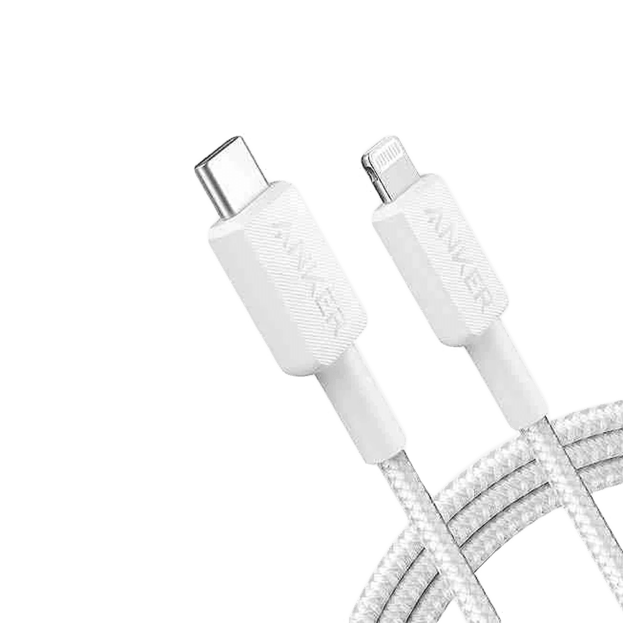 Anker 322 USB-C to Lightning Cable (3ft Braided) White