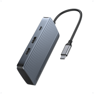 Anker USB-C Hub (7-in-1, Dual Display) Gray