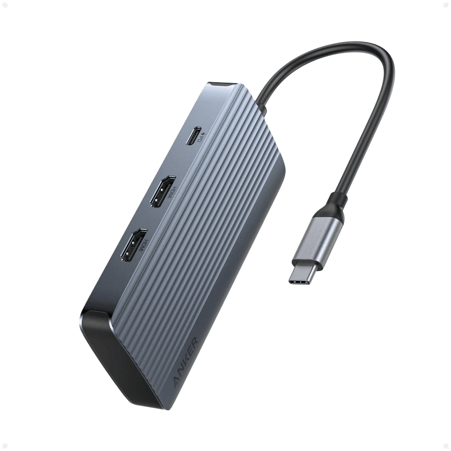 Anker USB-C Hub (7-in-1, Dual Display) Gray