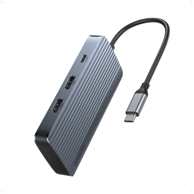Anker USB-C Hub (7-in-1, Dual Display) Gray